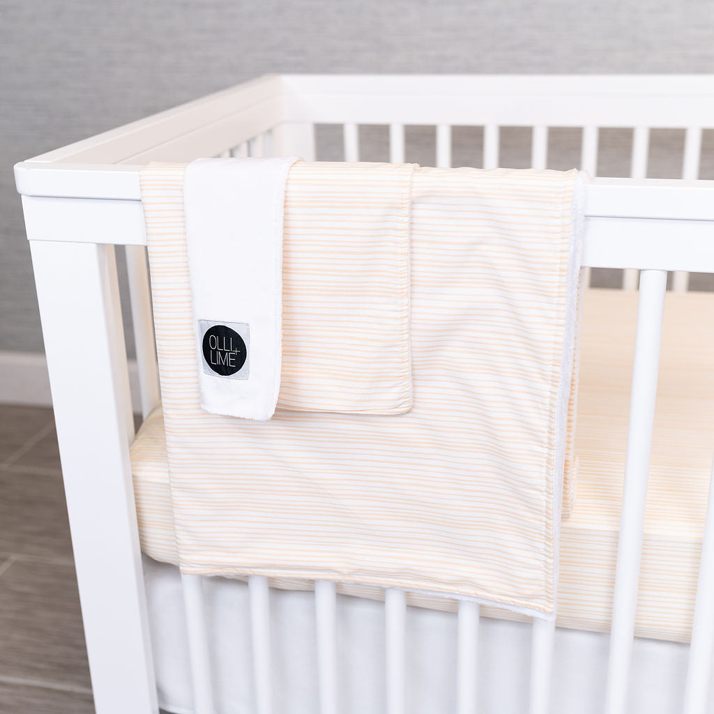 Tangerine Tiger - Deluxe Nursery Bedding Set - Ivory with Tangerine Lines - Olli+Lime